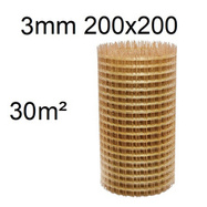 Kompozitní výztužná síť o prům. 3 mm oka 200x200 mm 30m2